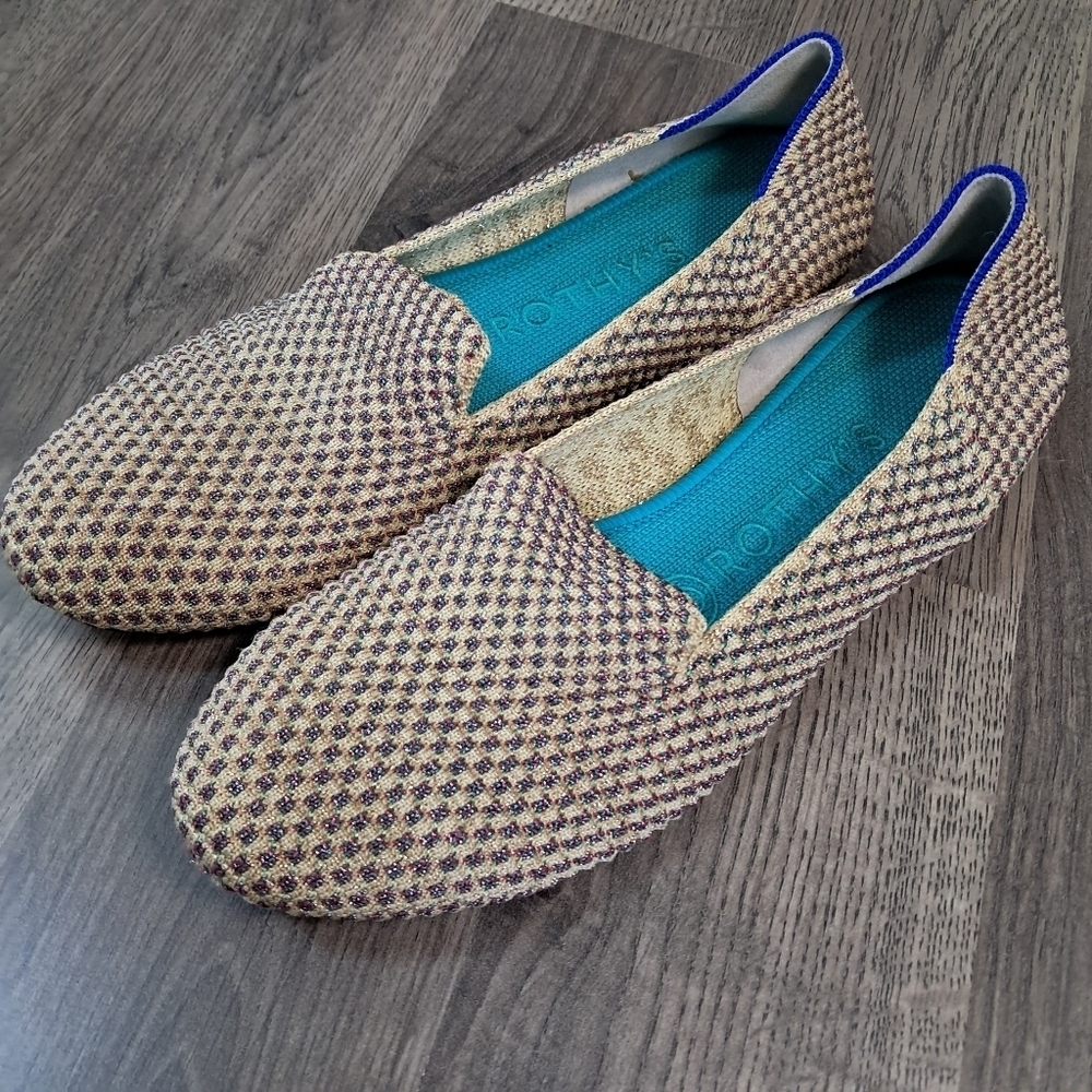 Rothy's The Round Womens 7.5 Multi Metallic Slip On Flats - Limited Edition